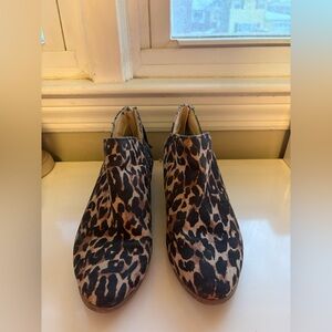 Kenneth Cole Leopard Print Ankle Booties
